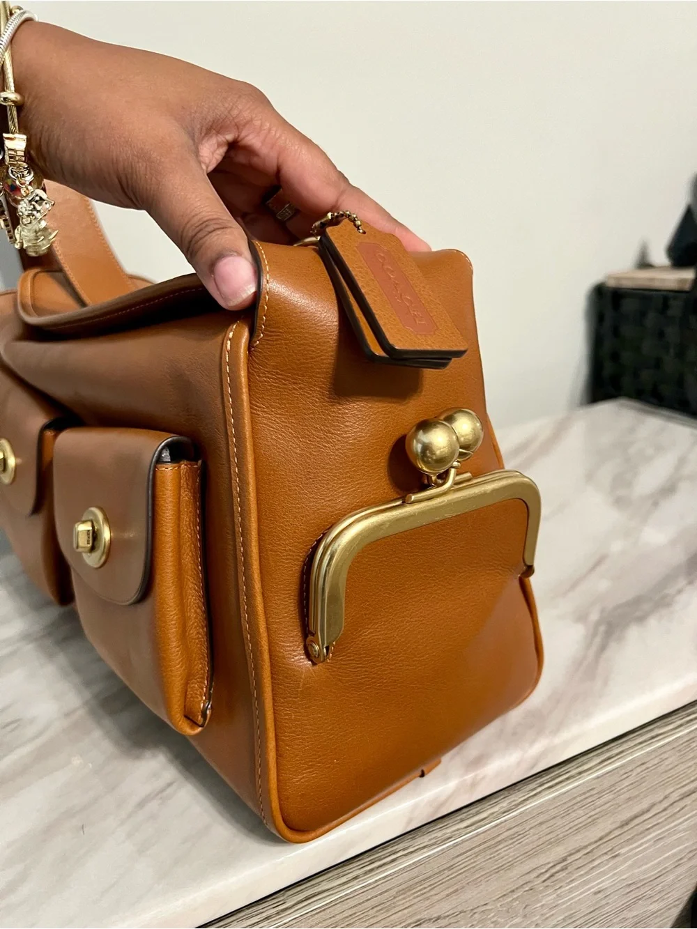 NWOT COACH AMBER BROWN HAVERSACK